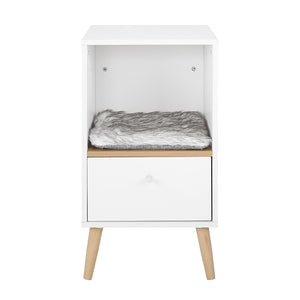 White Cat Tree with Drawer