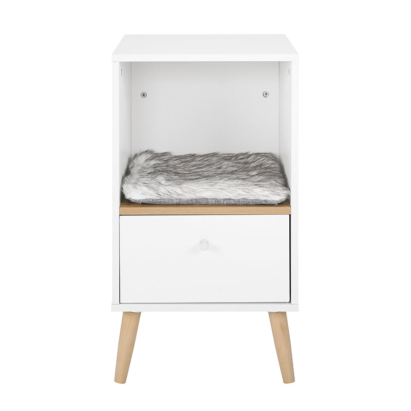 White Cat Tree with Drawer