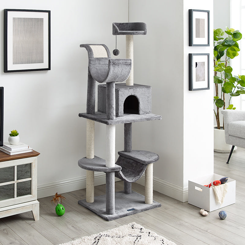 Submarine 60" Gray Hard Box Cat Tree