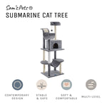 Submarine 60" Gray Hard Box Cat Tree