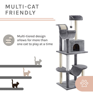 Submarine 60" Gray Hard Box Cat Tree