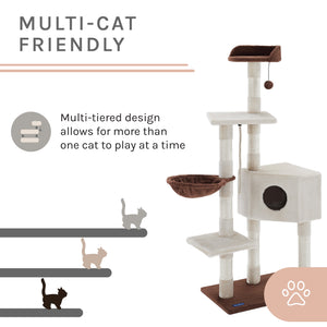 Sam 54" White Cat Tree