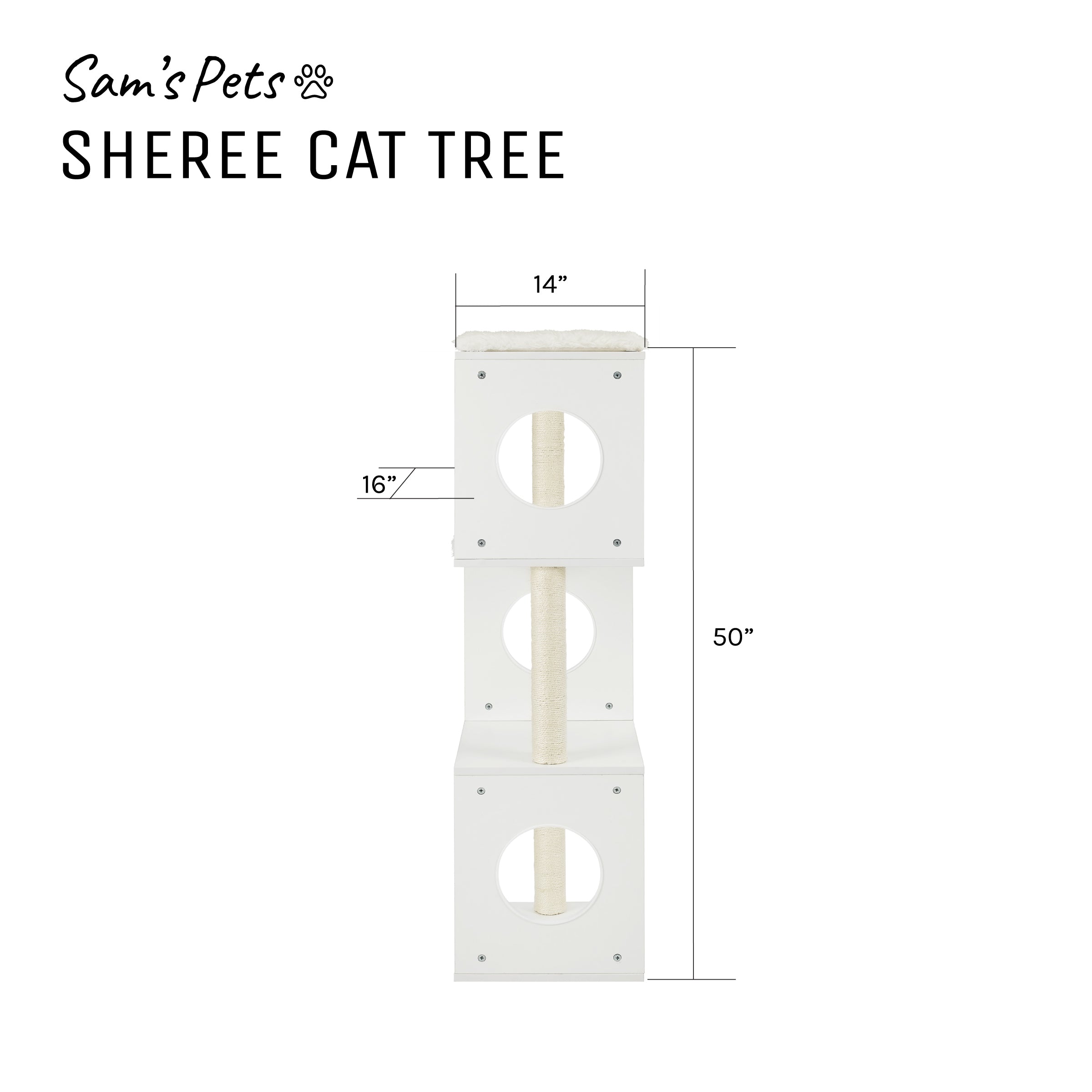 Sheree® 50" White Cat Tree