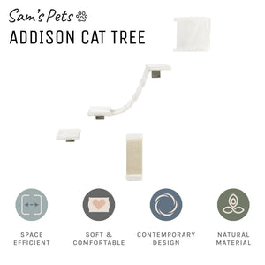 Addison Wall Climber Cat Tree in White