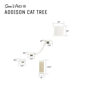 Addison Wall Climber Cat Tree in White