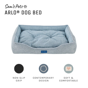 Arlo® Medium  Blue Plaid Dog Bed