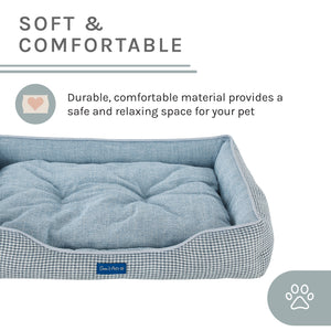 Arlo® Medium  Blue Plaid Dog Bed
