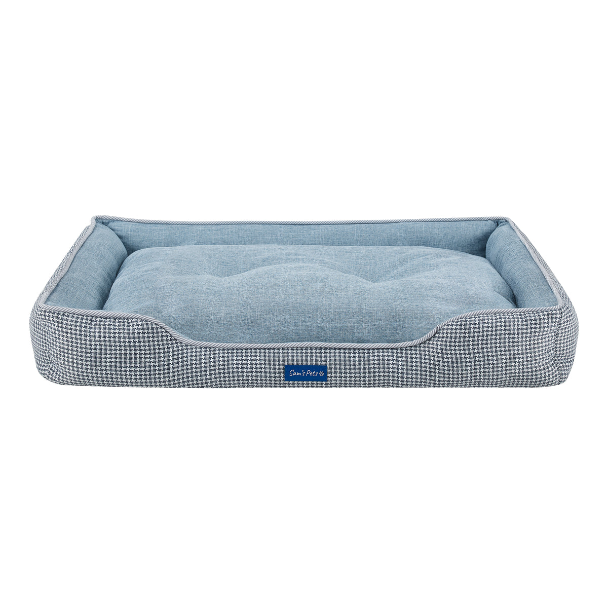 Arlo® Large Blue Plaid Dog Bed