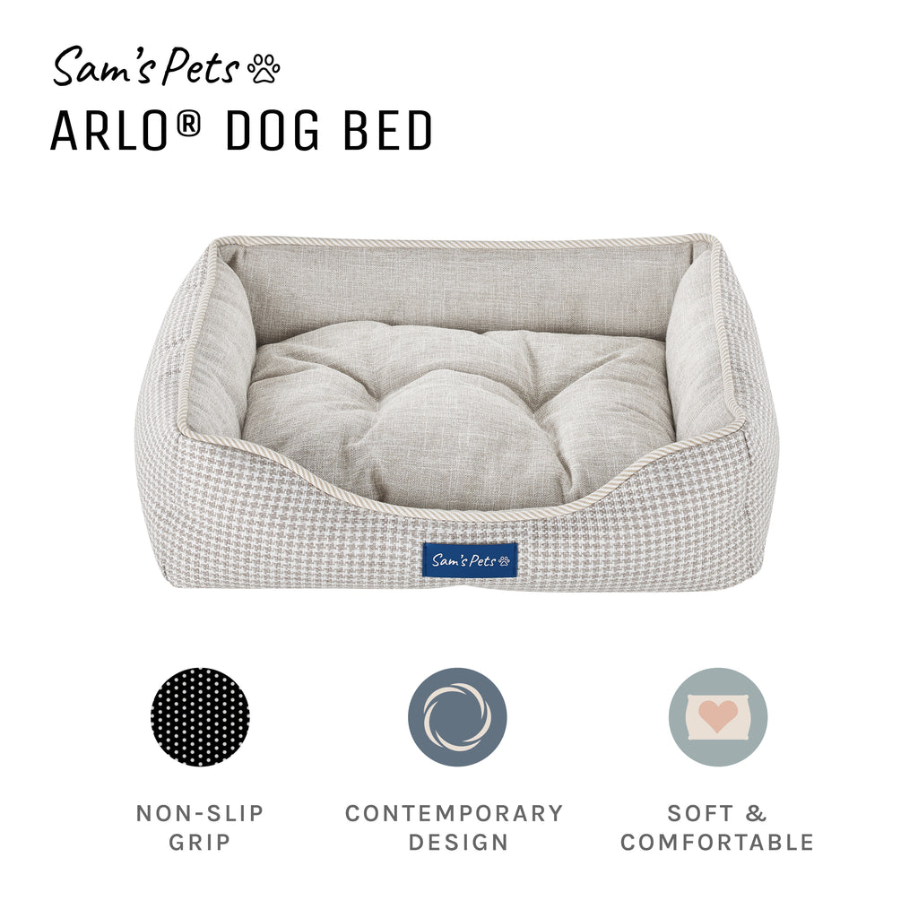 Arlo Extra Small Brown Plaid Dog Bed Sam s Pets LLC