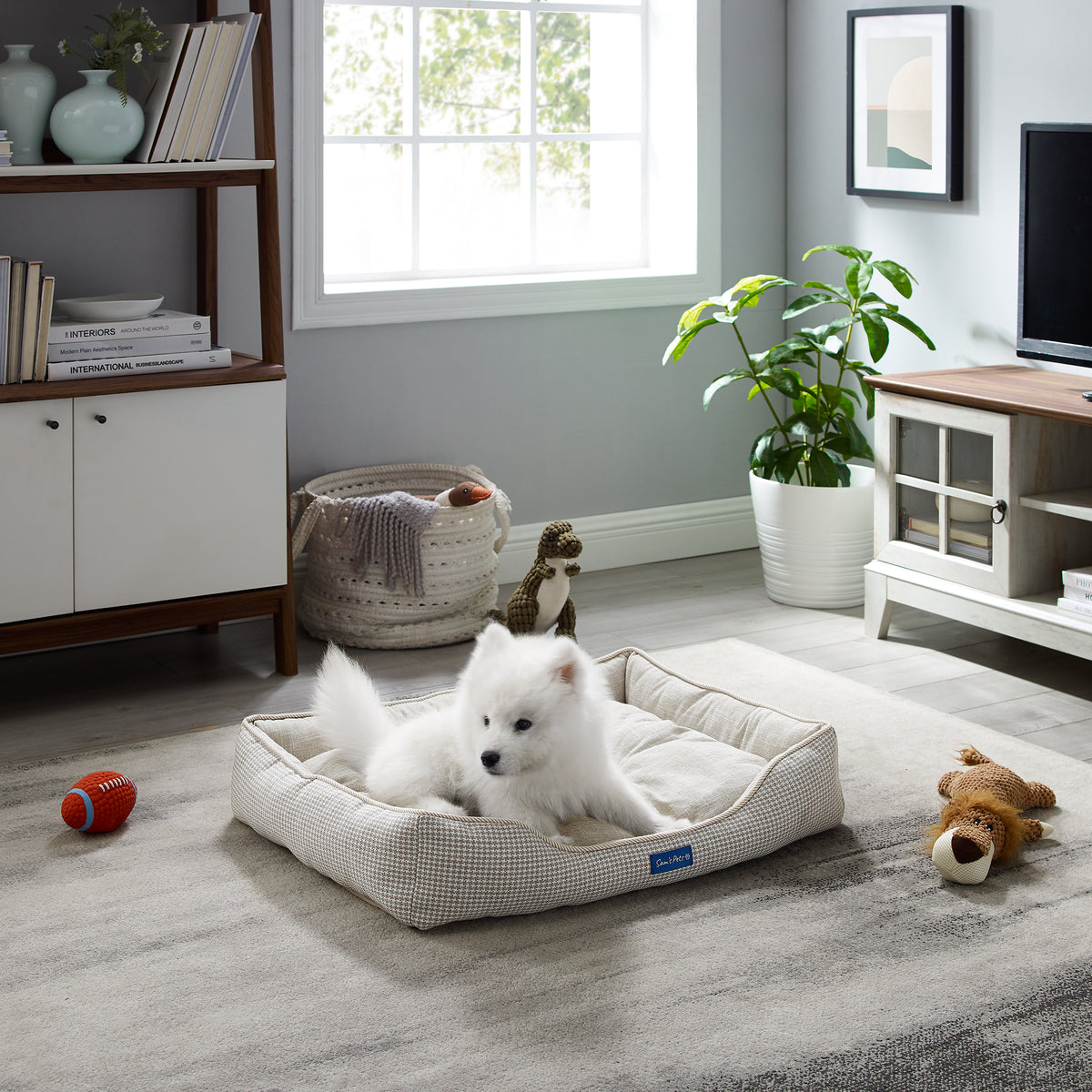 Arlo® Medium  Brown  Plaid Dog Bed