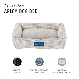 Arlo® Small Brown Plaid Bolster Dog Bed