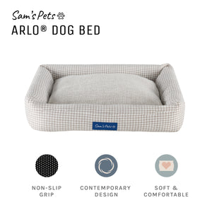 Arlo® Medium Brown Plaid Bolster Dog Bed