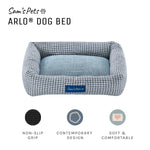Arlo® Small Blue Plaid Bolster Dog Bed