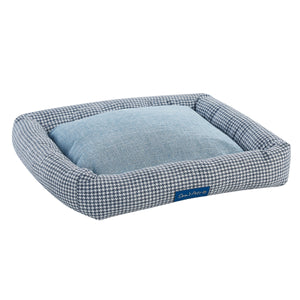 Arlo® Medium  Blue Plaid Bolster Dog Bed