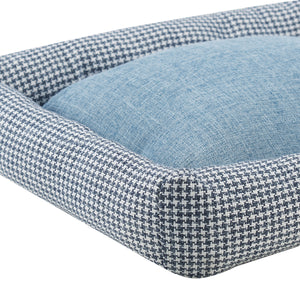 Arlo® Medium  Blue Plaid Bolster Dog Bed