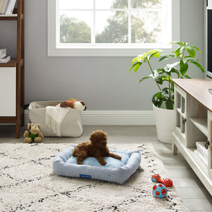 Arlo® Medium  Blue Plaid Bolster Dog Bed