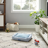 Arlo® Medium  Blue Plaid Bolster Dog Bed