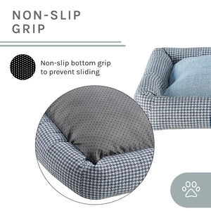 Arlo® Medium  Blue Plaid Bolster Dog Bed