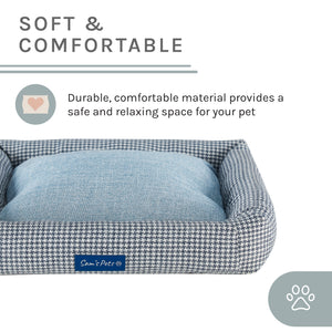 Arlo® Medium  Blue Plaid Bolster Dog Bed