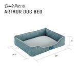 Arthur Small Teal Dog Bed