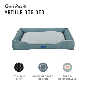 Arthur Large Teal Dog Bed