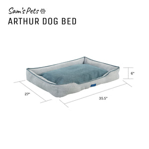 Arthur Large Gray Dog Bed