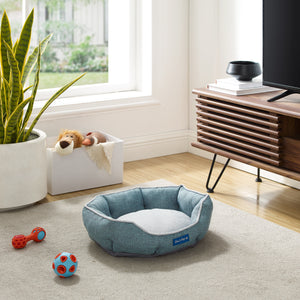 Arthur Small Teal Hexagon Dog Bed