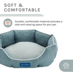 Arthur Small Teal Hexagon Dog Bed