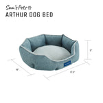 Arthur Small Teal Hexagon Dog Bed