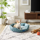 Arthur Medium Teal Hexagon Dog Bed