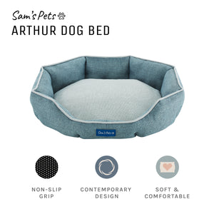 Arthur Medium Teal Hexagon Dog Bed