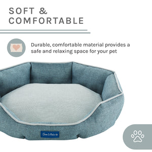 Arthur Medium Teal Hexagon Dog Bed