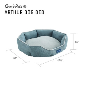 Arthur Medium Teal Hexagon Dog Bed