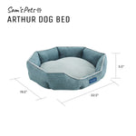 Arthur Medium Teal Hexagon Dog Bed