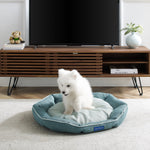 Arthur Large Teal Hexagon Dog Bed