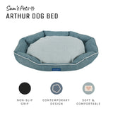 Arthur Large Teal Hexagon Dog Bed