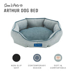 Arthur Small Gray Hexagon Dog Bed
