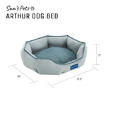 Arthur Small Gray Hexagon Dog Bed