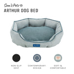 Arthur Medium Gray Hexagon Dog Bed