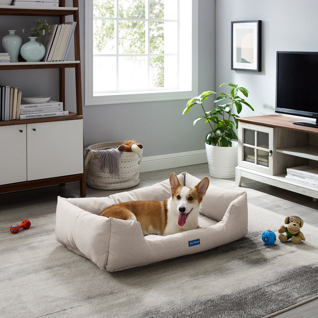 Sam's Pets Missy Round Dog Bed - Beige - Small