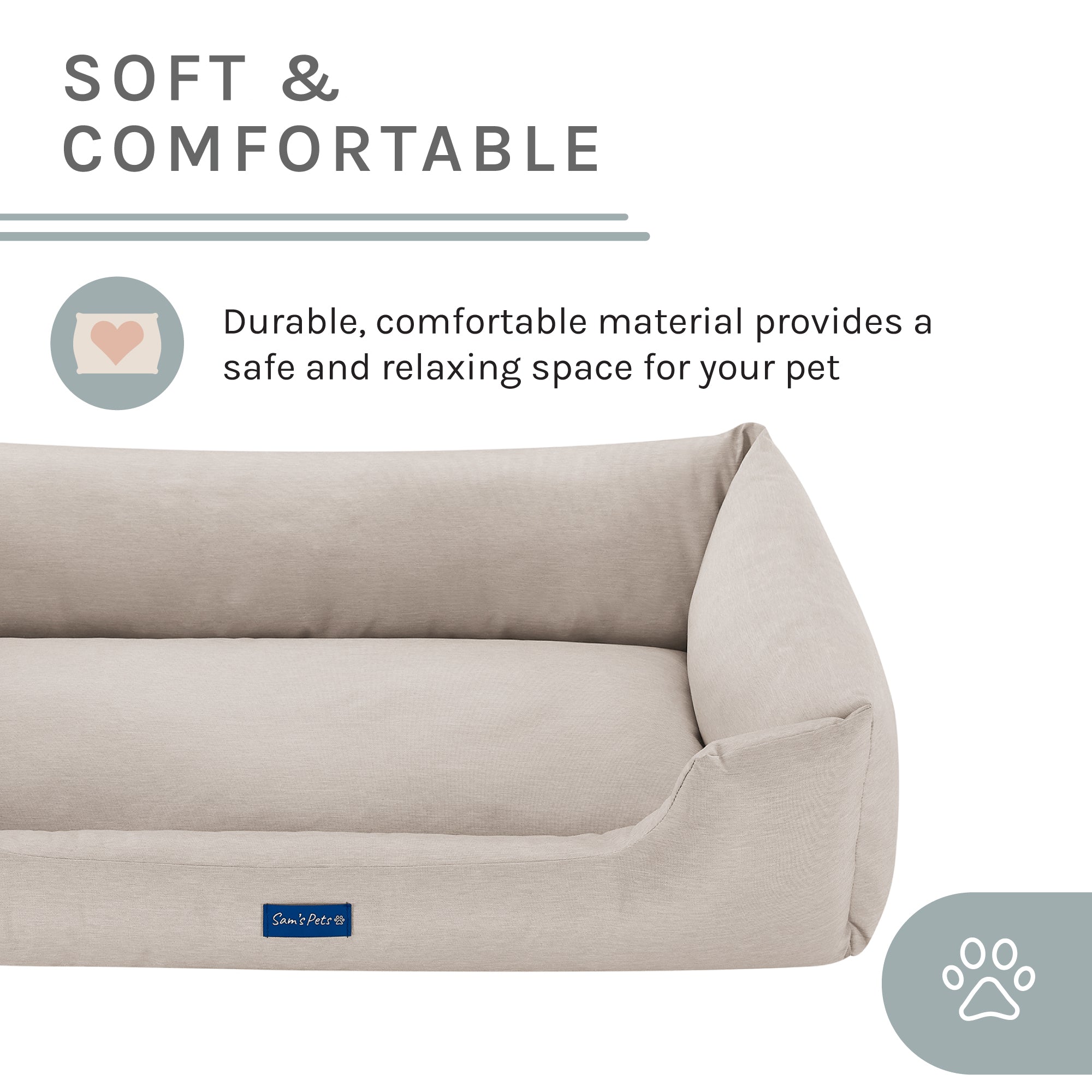 Missy® Medium Beige Rectangular Dog Bed