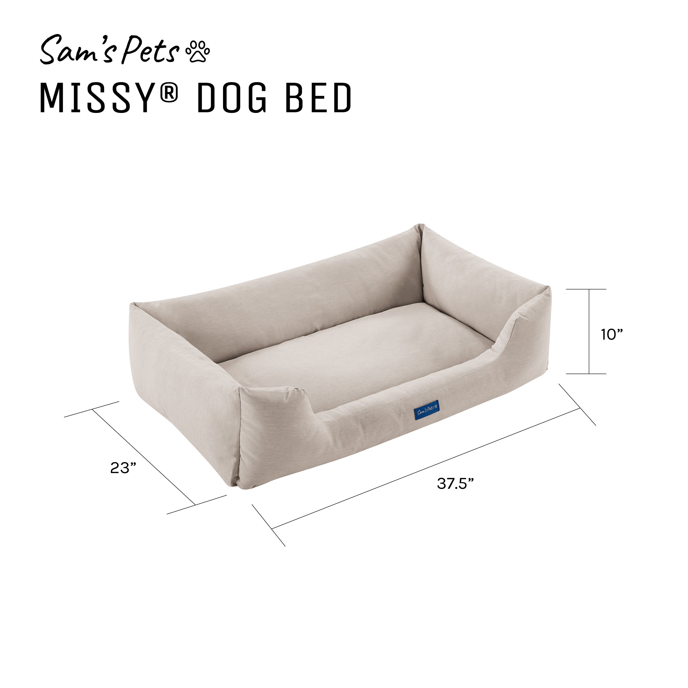 Missy® Medium Beige Rectangular Dog Bed