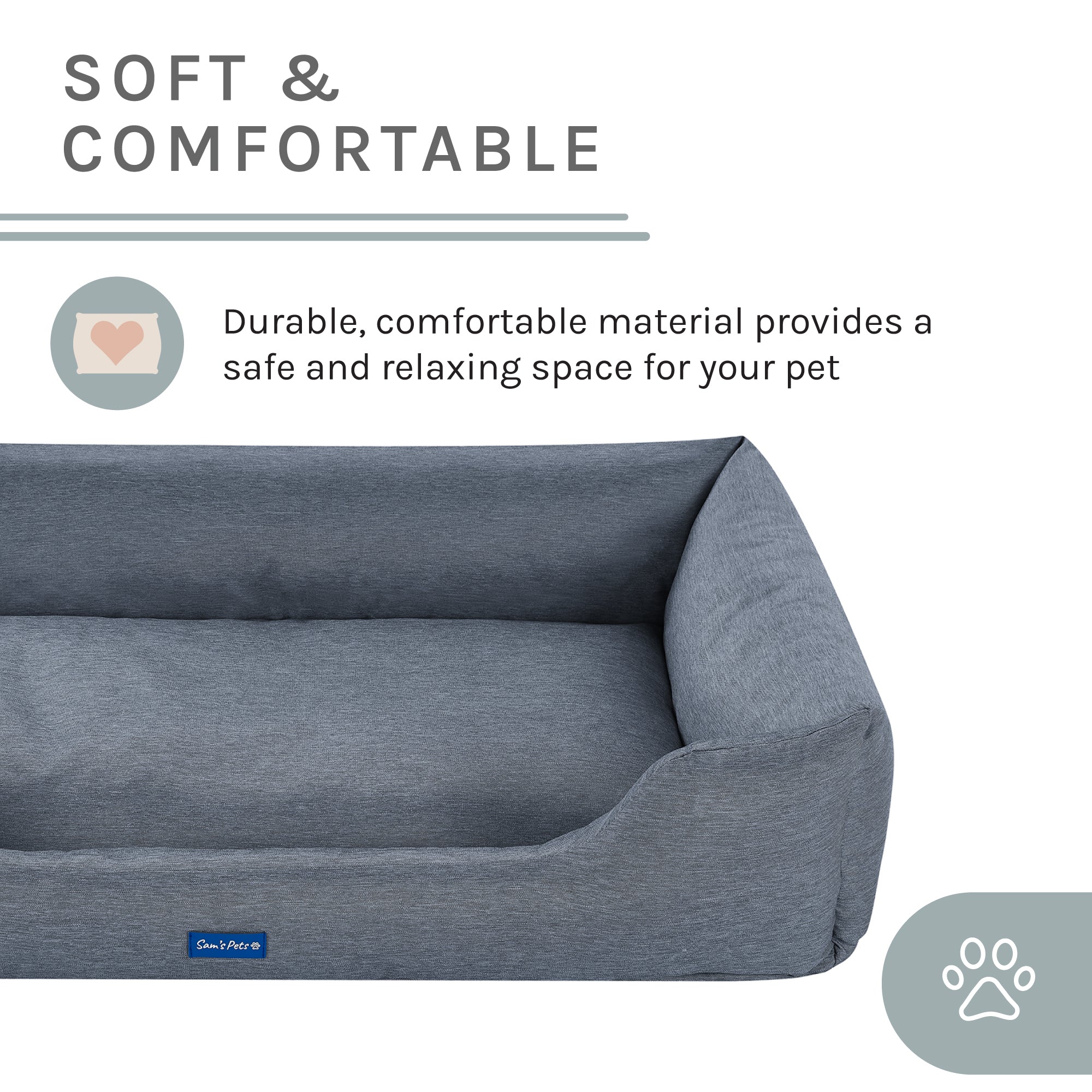 Missy® Large Navy Blue Rectangular Dog Bed