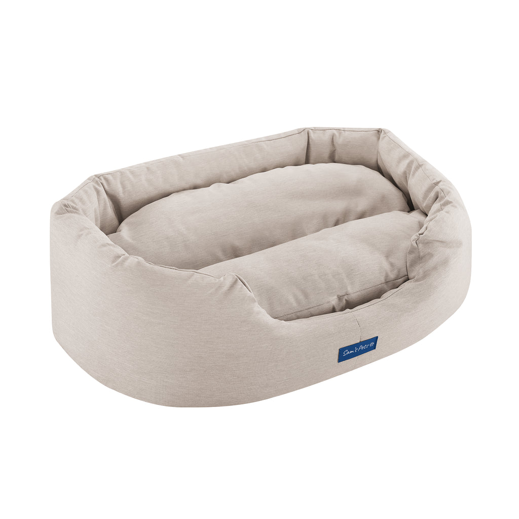 Sam's Pets Missy Round Dog Bed - Beige - Small