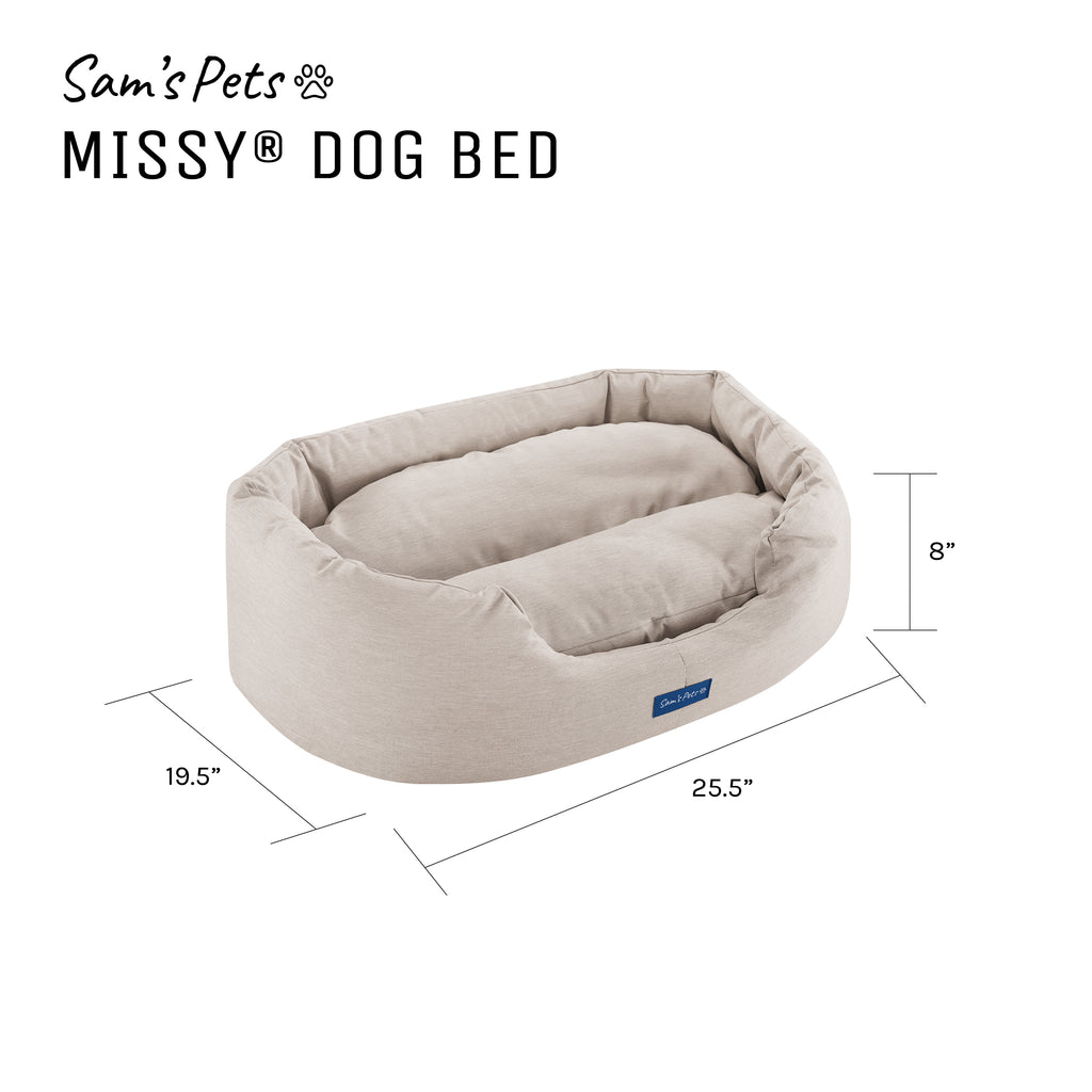 Sam's Pets Missy Round Dog Bed - Beige - Small