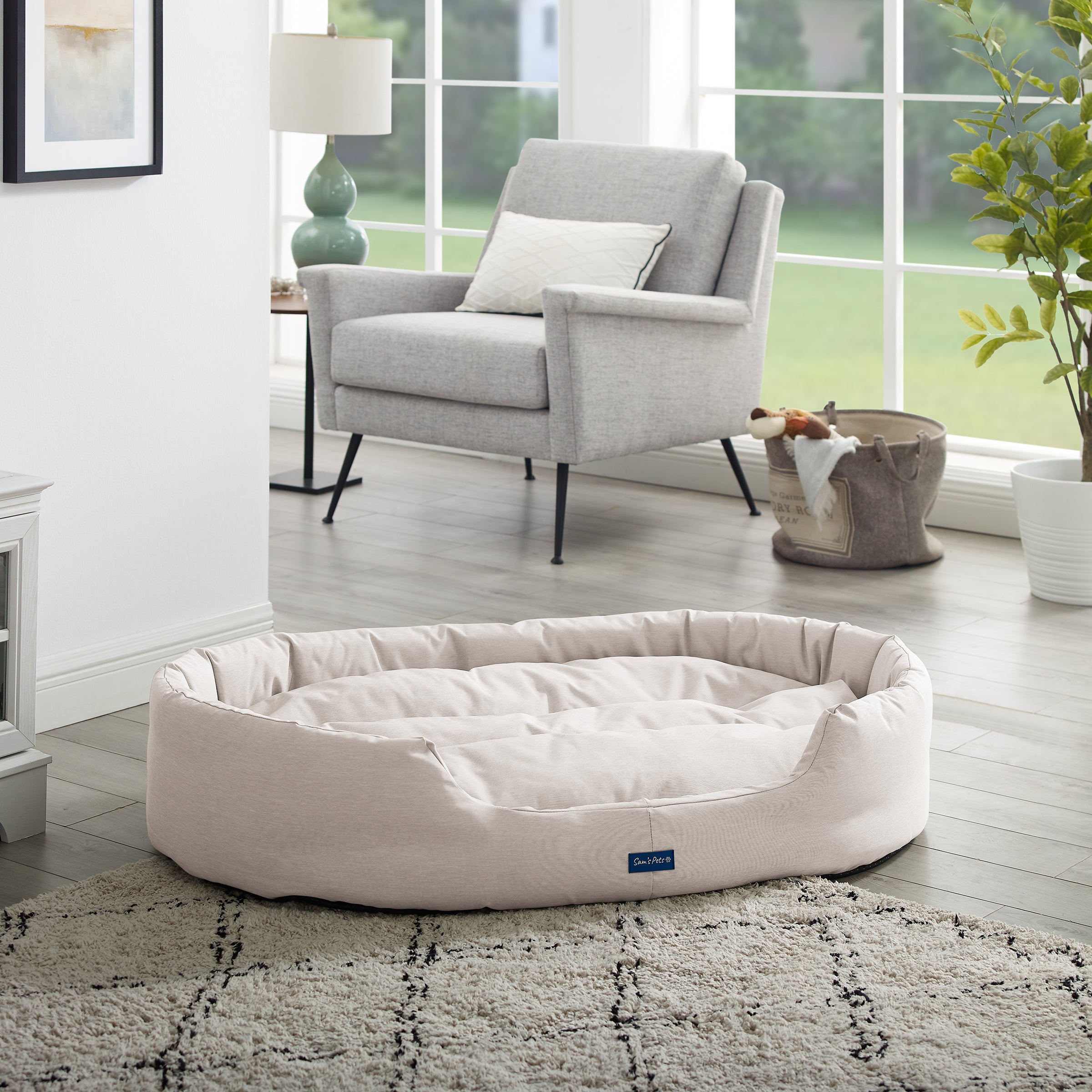 Missy® Large Beige Round Dog Bed