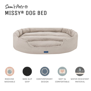 Missy® Large Beige Round Dog Bed