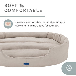 Missy® Large Beige Round Dog Bed