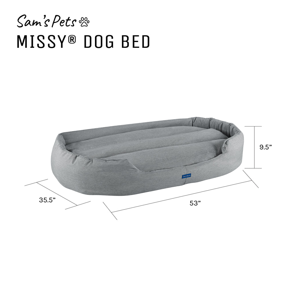 Missy® Extra Large Gray Round Dog Bed – Sam's Pets LLC