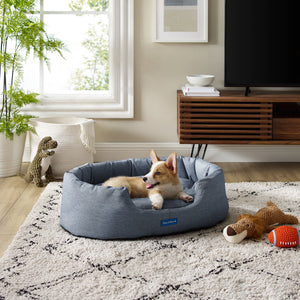 Missy® Small Navy Blue Round Dog Bed